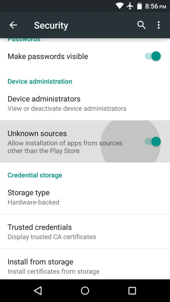 unknown sources android